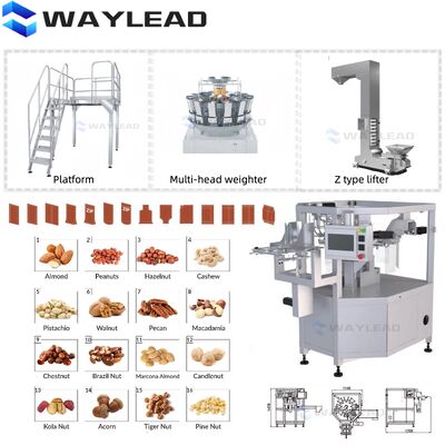 Industriële Servo Doypack Verpakkingsmachine voor Stand-up Pouches met 70 zakken/min Snelheid en Roestvrijstalen Constructie